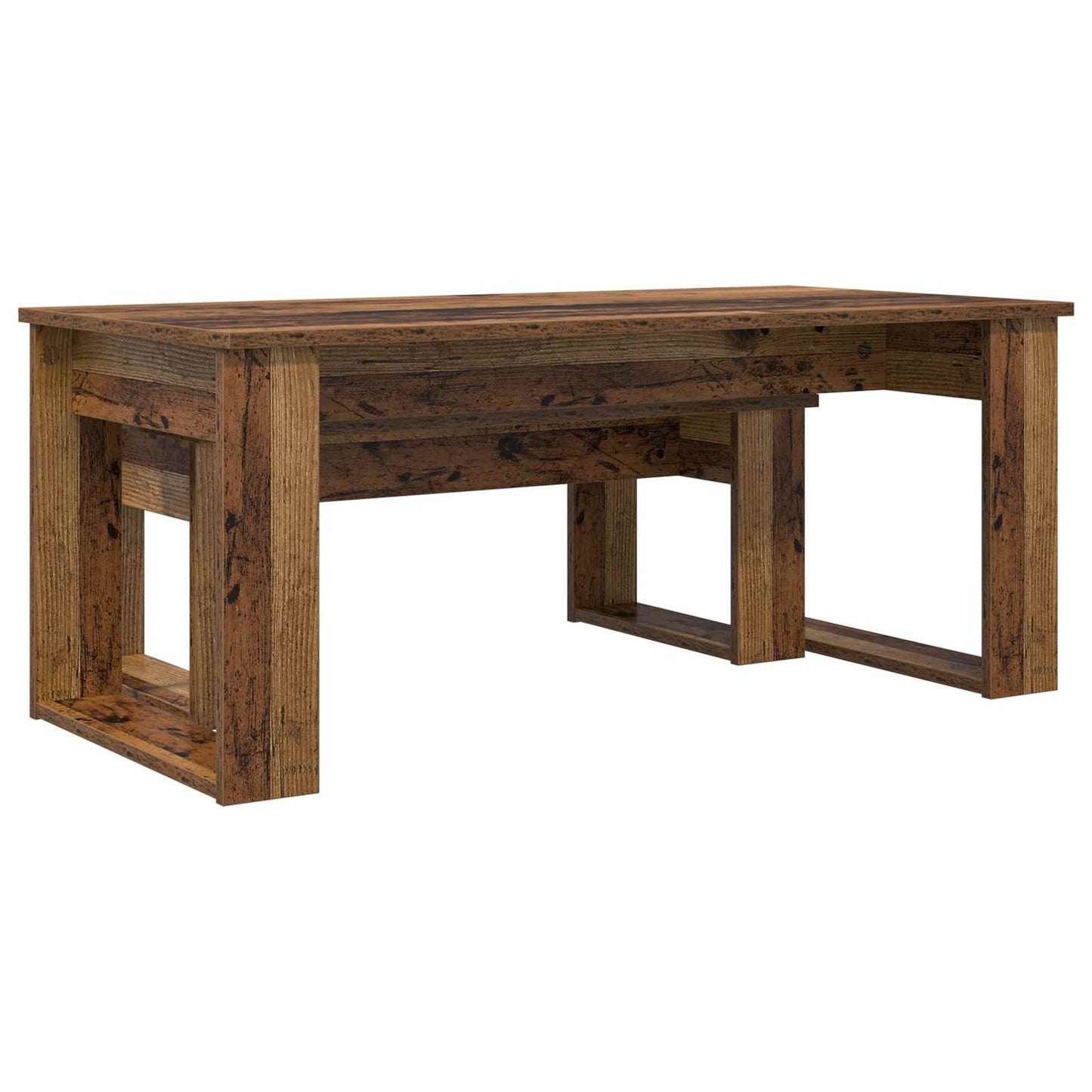 Set di Tavolini da Caffè 2 pcs Legno vecchio Legno multistrato | homemem39