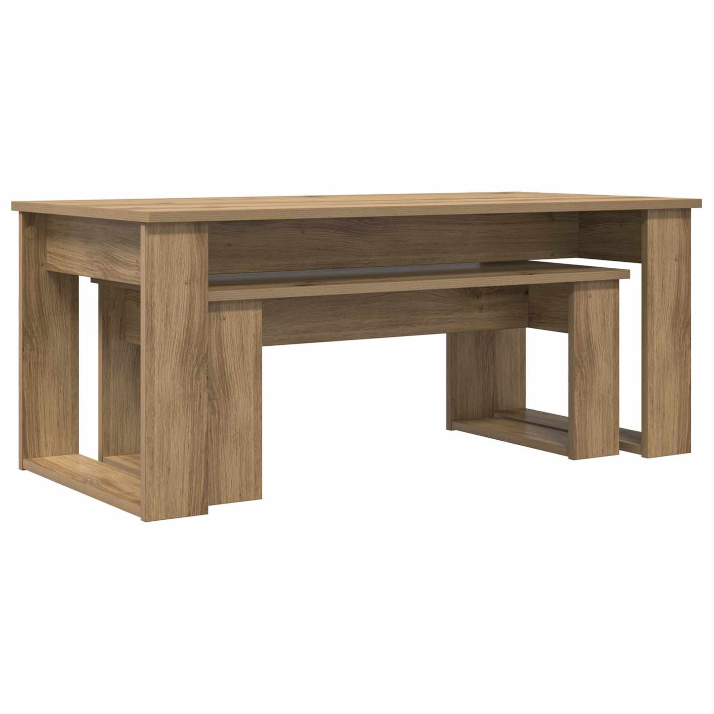 Set di Tavolini da Caffè 2 pcs Rovere artigianale | homemem39