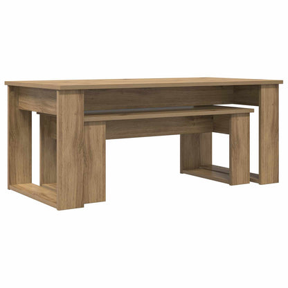 Set di Tavolini da Caffè 2 pcs Rovere artigianale | homemem39