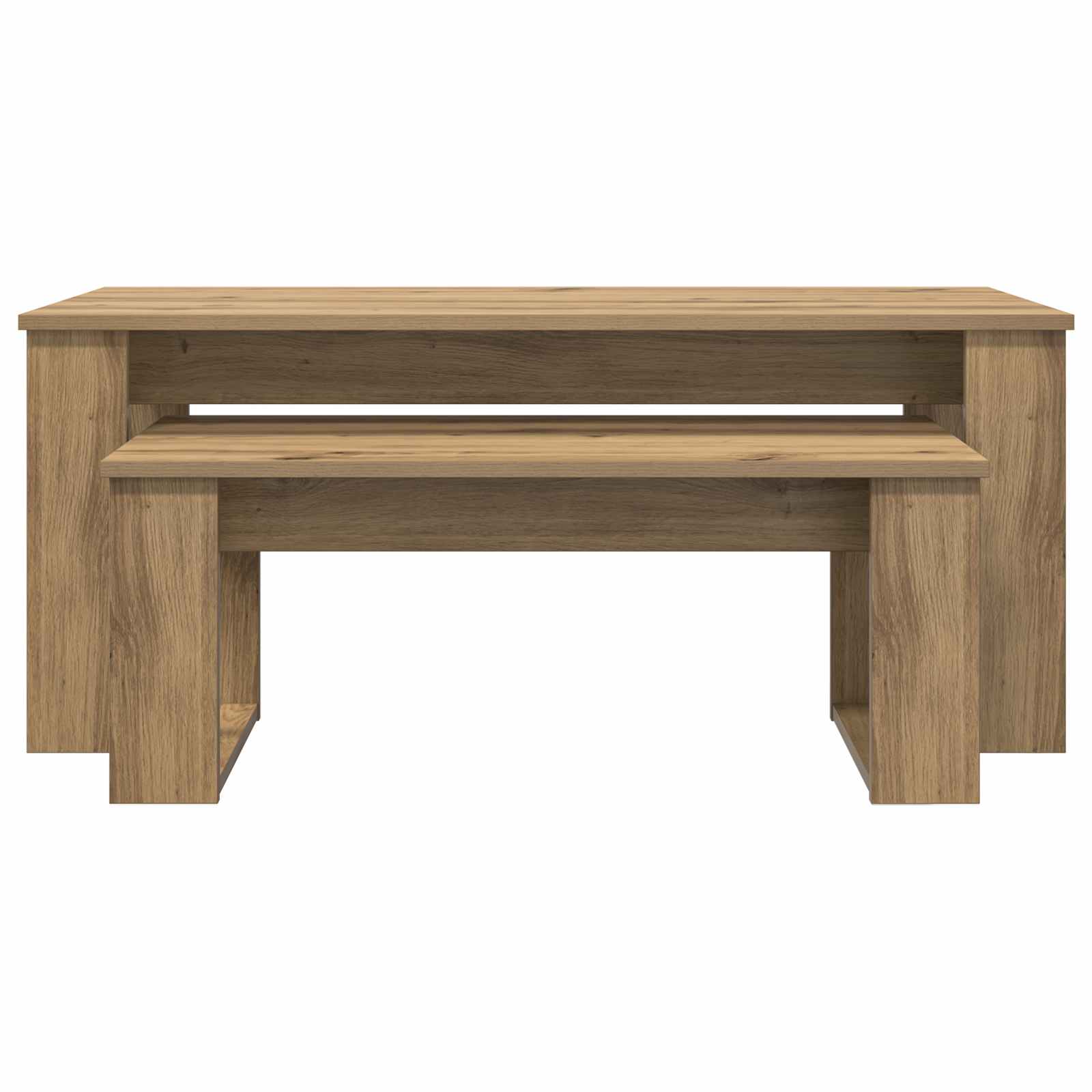 Set di Tavolini da Caffè 2 pcs Rovere artigianale | homemem39