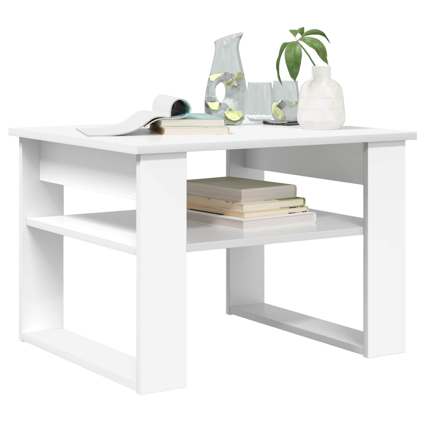 Tavolino da salotto Bianco 64 x 54 x 44 cm Legno multistrato | homemem39