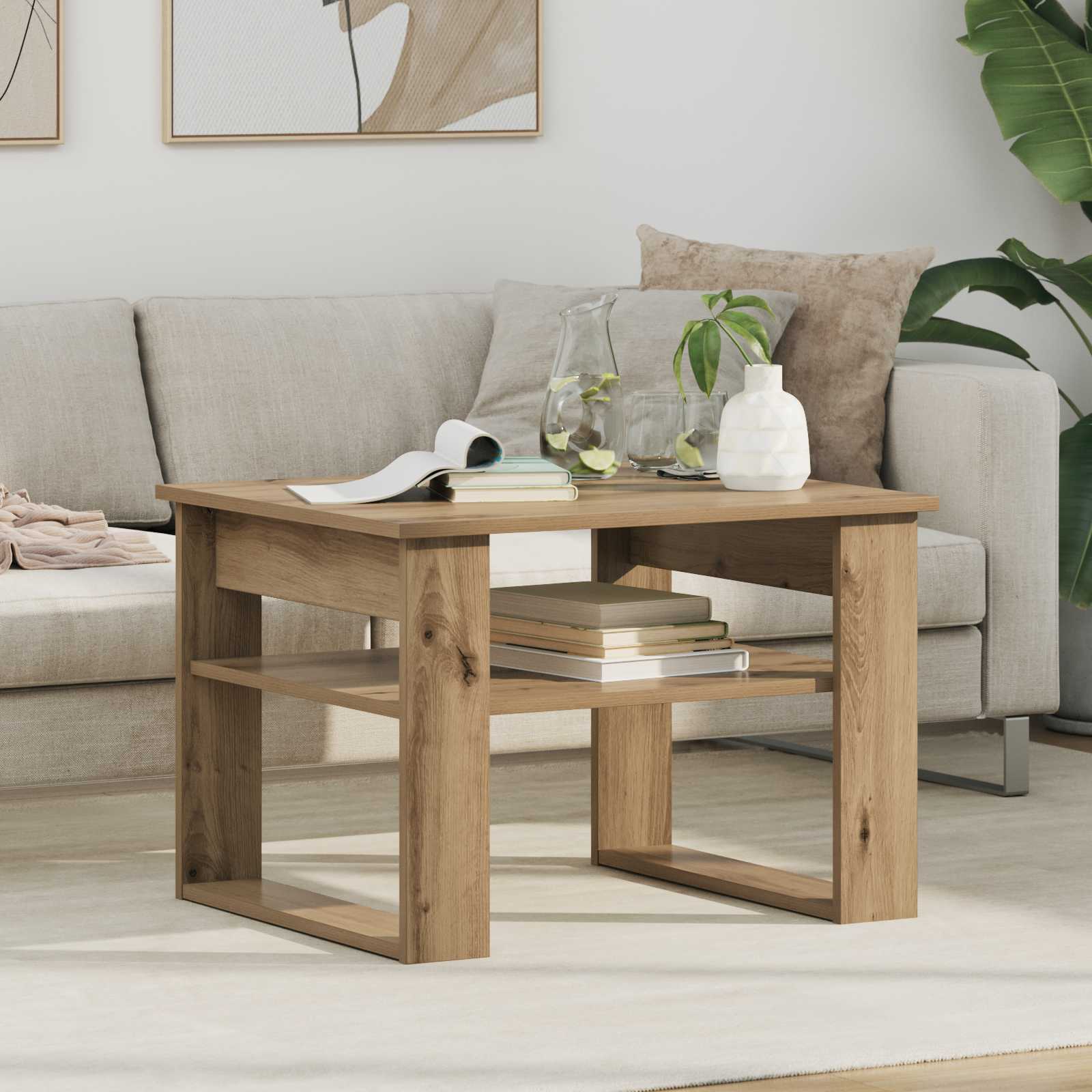 Tavolino da salotto Rovere artigianale 64 x 54 x 44 cm | homemem39