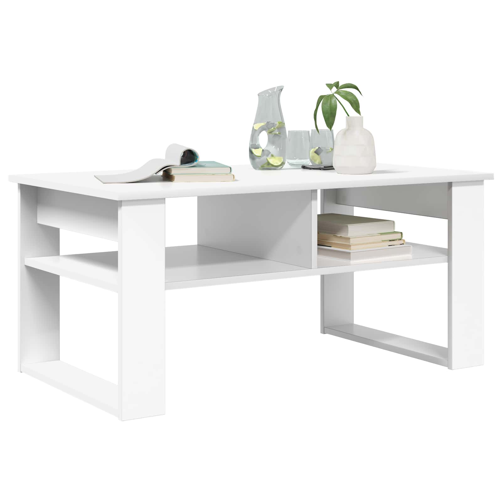 Tavolino da salotto Bianco 96 x 54 x 44 cm Legno multistrato | homemem39