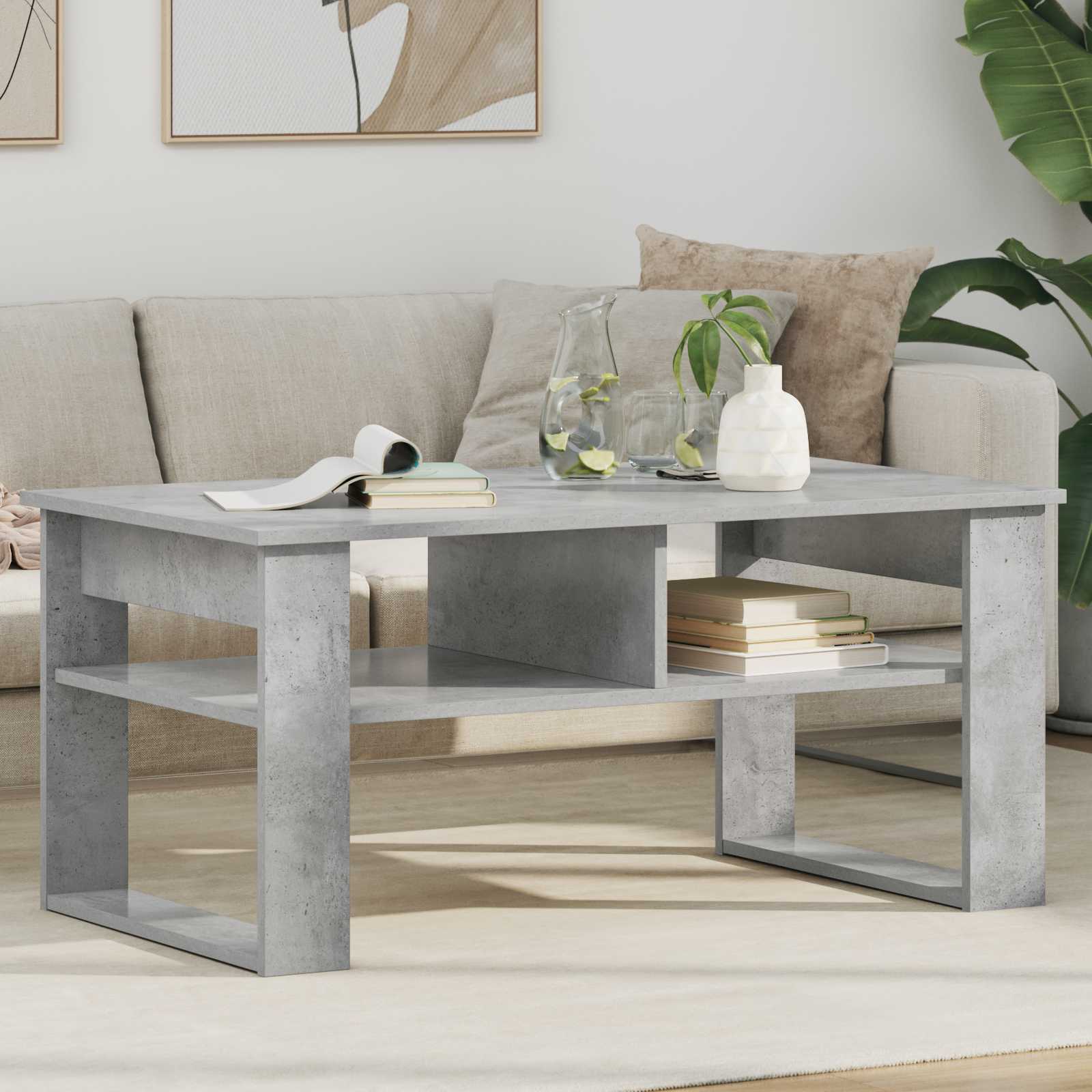 Tavolino da salotto Grigio cemento 96 x 54 x 44 cm | homemem39