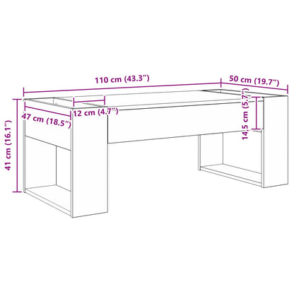 Tavolino da salotto Bianco 110 x 50 x 41 cm Legno multistrato | homemem39