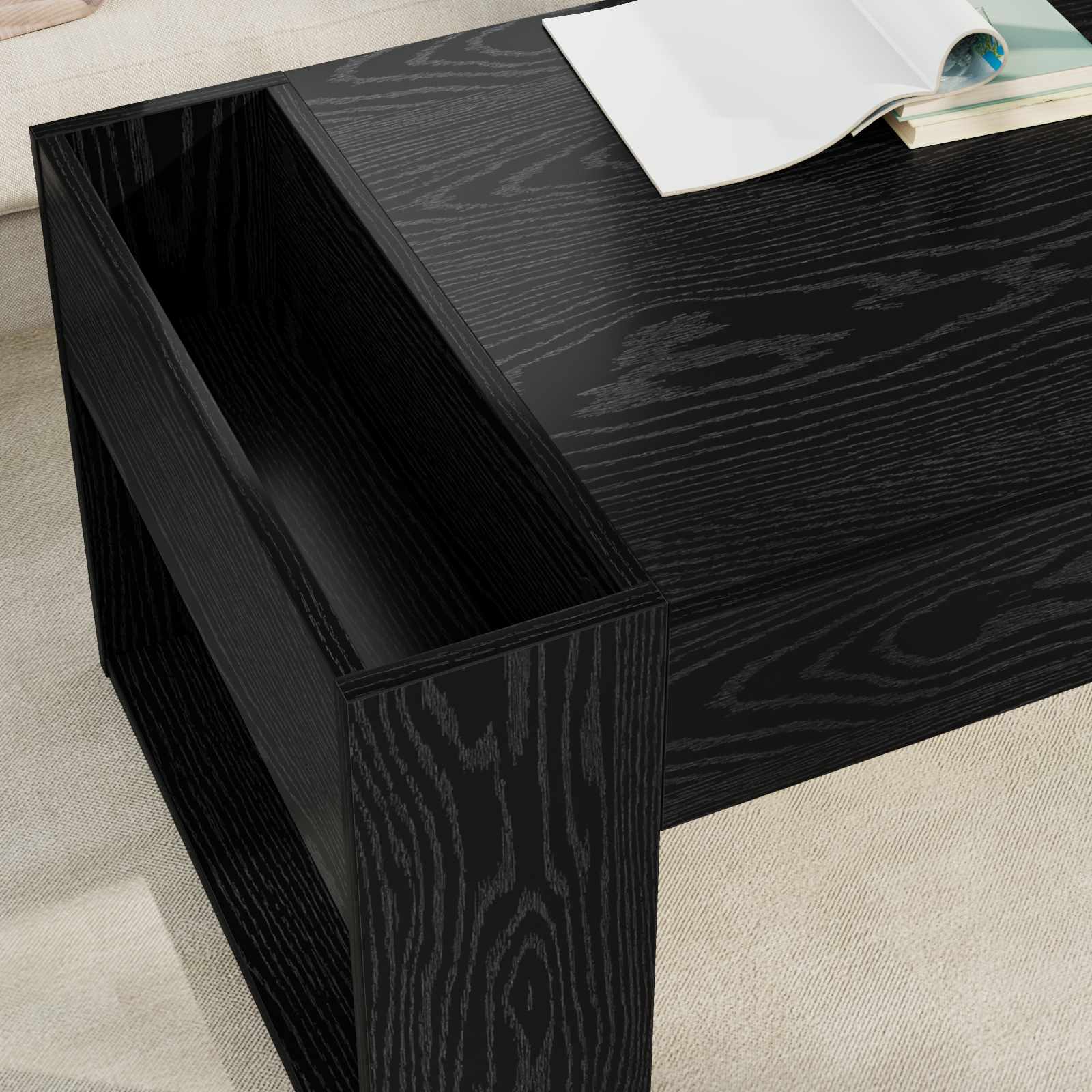 Tavolino da salotto Rovere Nero 110 x 50 x 41 cm | homemem39