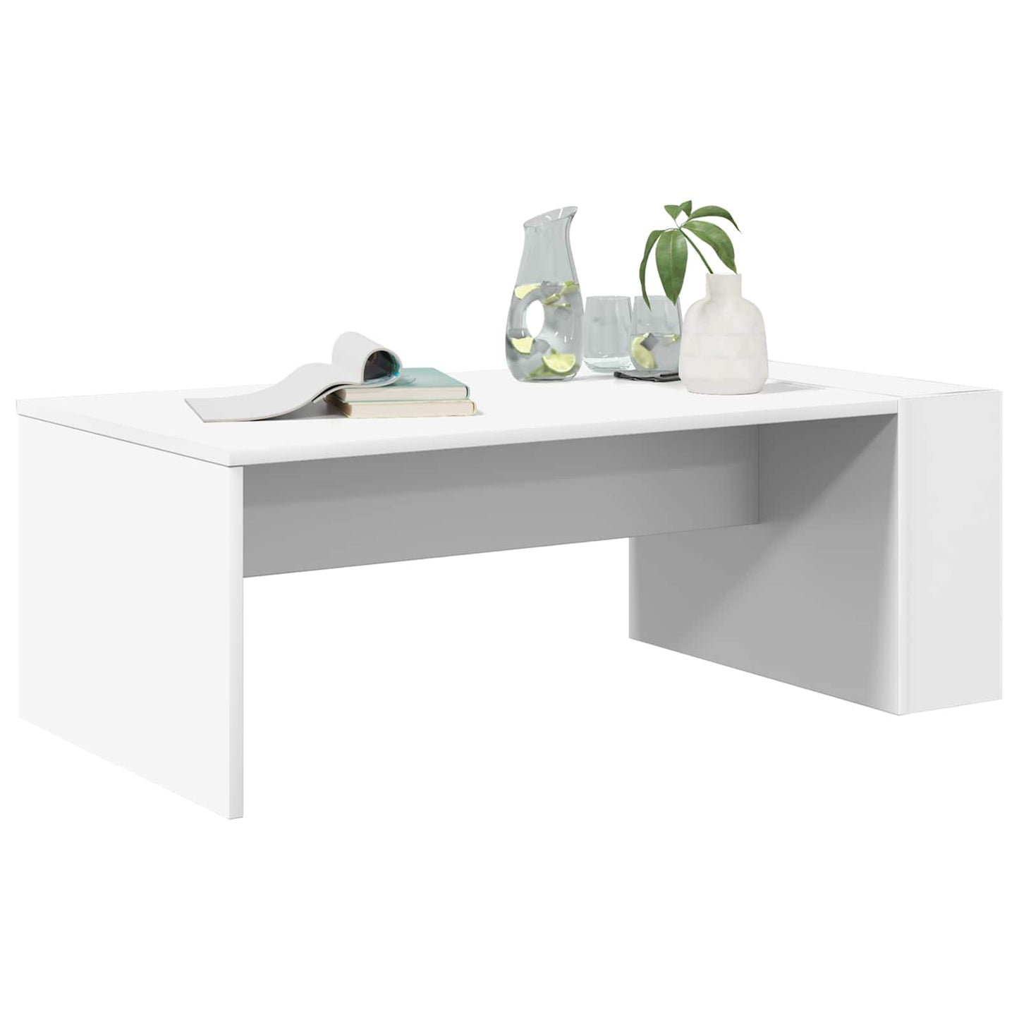 Tavolino da salotto Bianco 95 x 50 x 34 cm Legno multistrato | homemem39