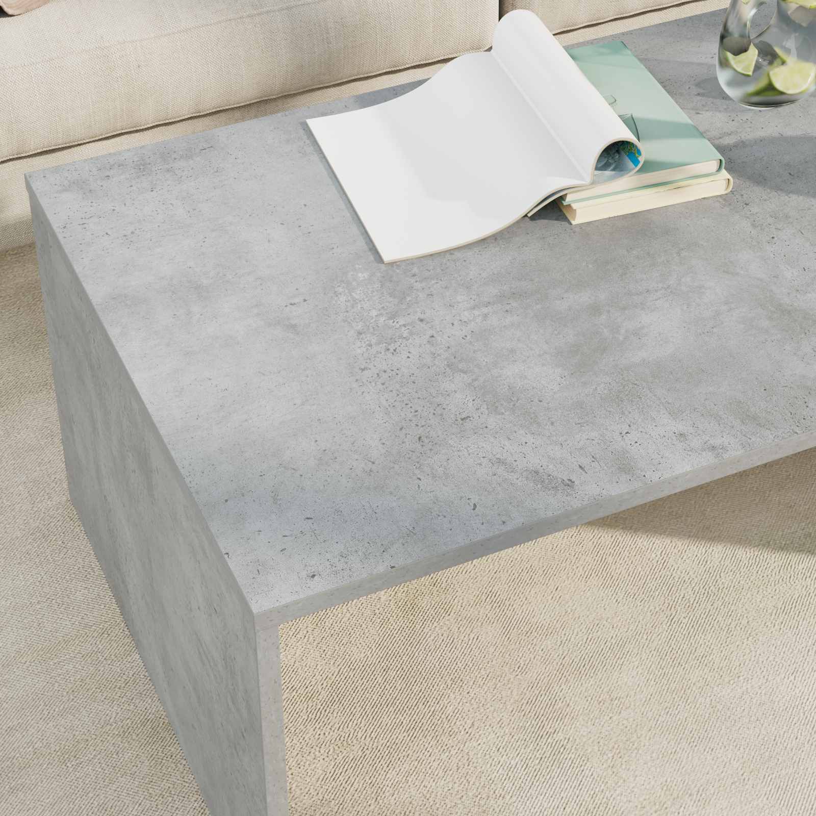 Tavolino da salotto Grigio cemento 95 x 50 x 34 cm | homemem39