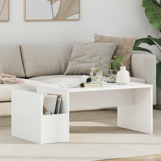 Tavolino da salotto Bianco 90 x 45 x 35 cm Legno multistrato | homemem39