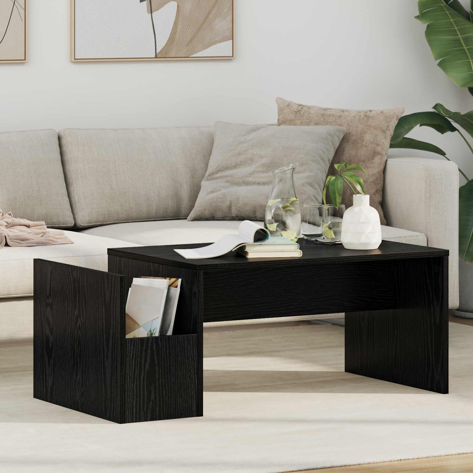 Tavolino da salotto Rovere Nero 90 x 45 x 35 cm | homemem39