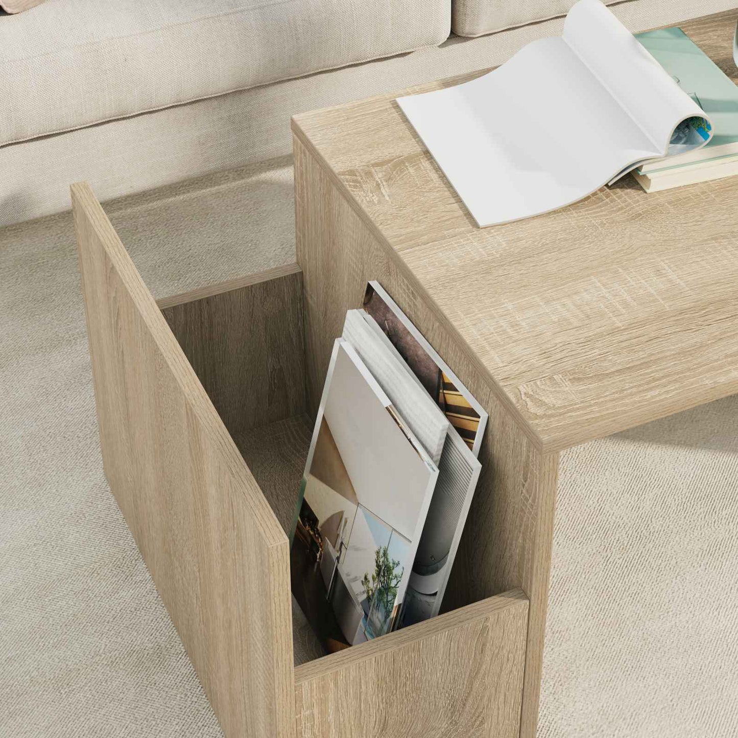 Tavolino da salotto Rovere Sonoma 90 x 45 x 35 cm | homemem39