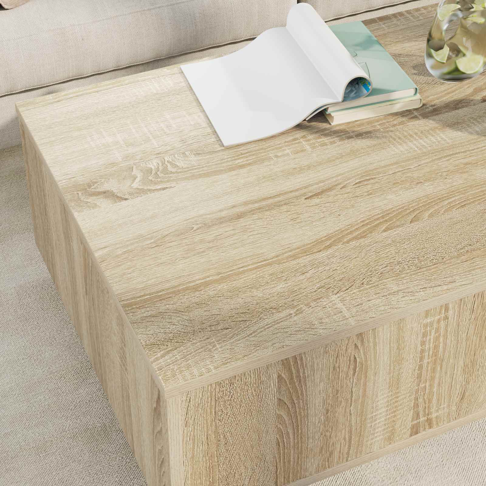 Tavolino da salotto con cassetto Rovere Sonoma 95 x 55 x 31 cm | homemem39