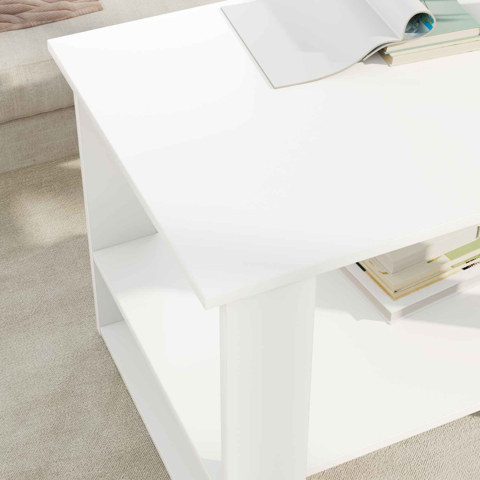 Tavolino da salotto Bianco 72 x 50 x 50 cm Legno multistrato | homemem39