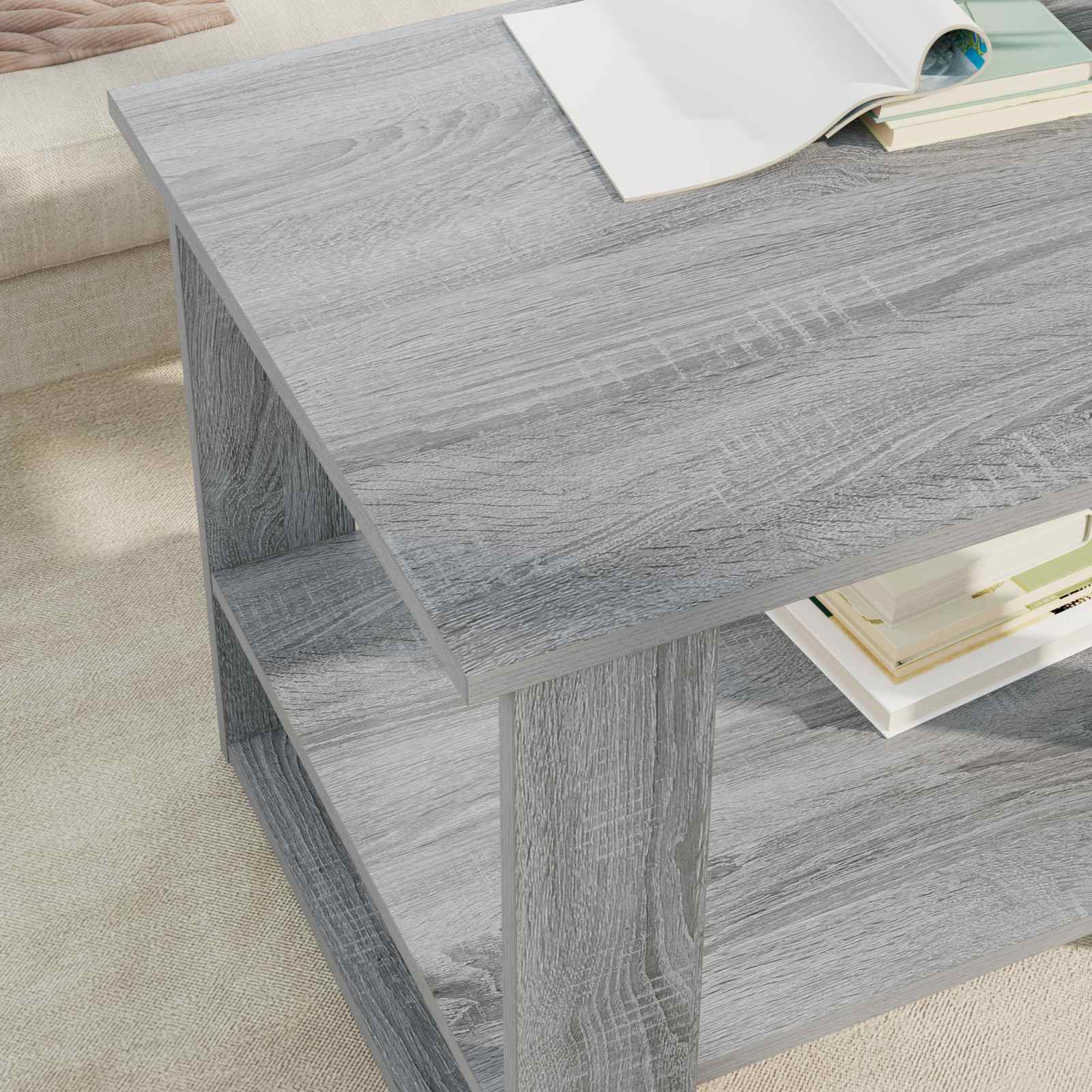 Tavolino da salotto Grigio Sonoma 72 x 50 x 50 cm | homemem39
