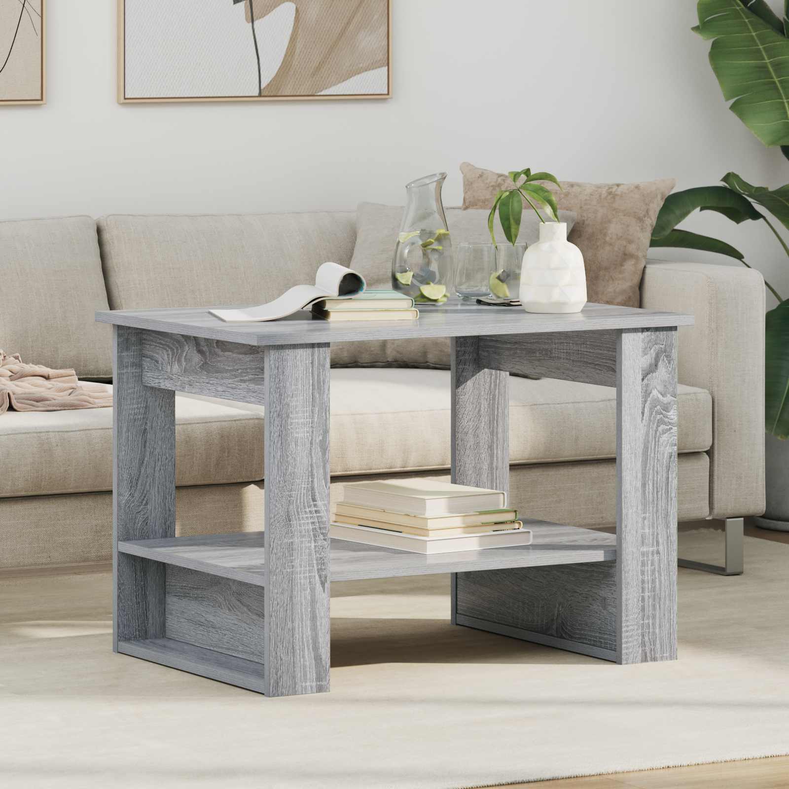 Tavolino da salotto Grigio Sonoma 72 x 50 x 50 cm | homemem39
