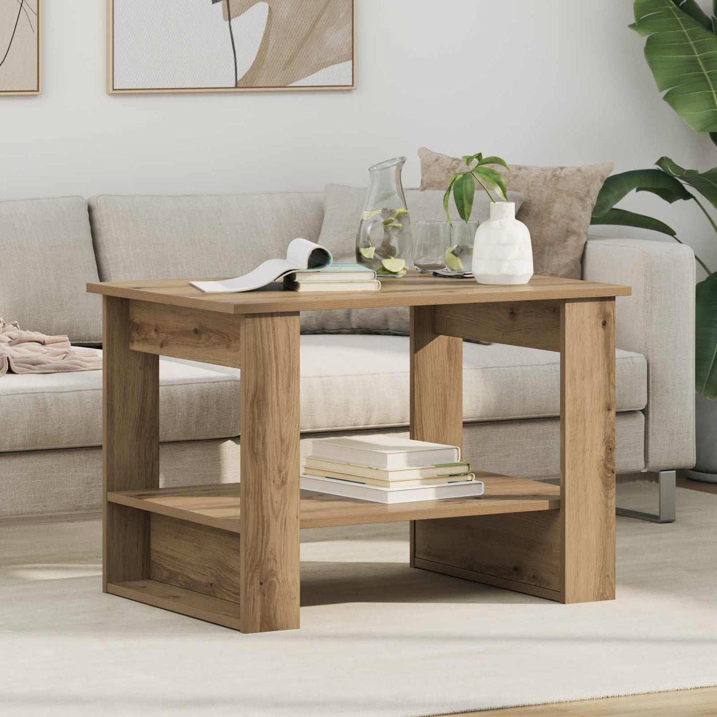 Tavolino da salotto Rovere artigianale 72 x 50 x 50 cm | homemem39