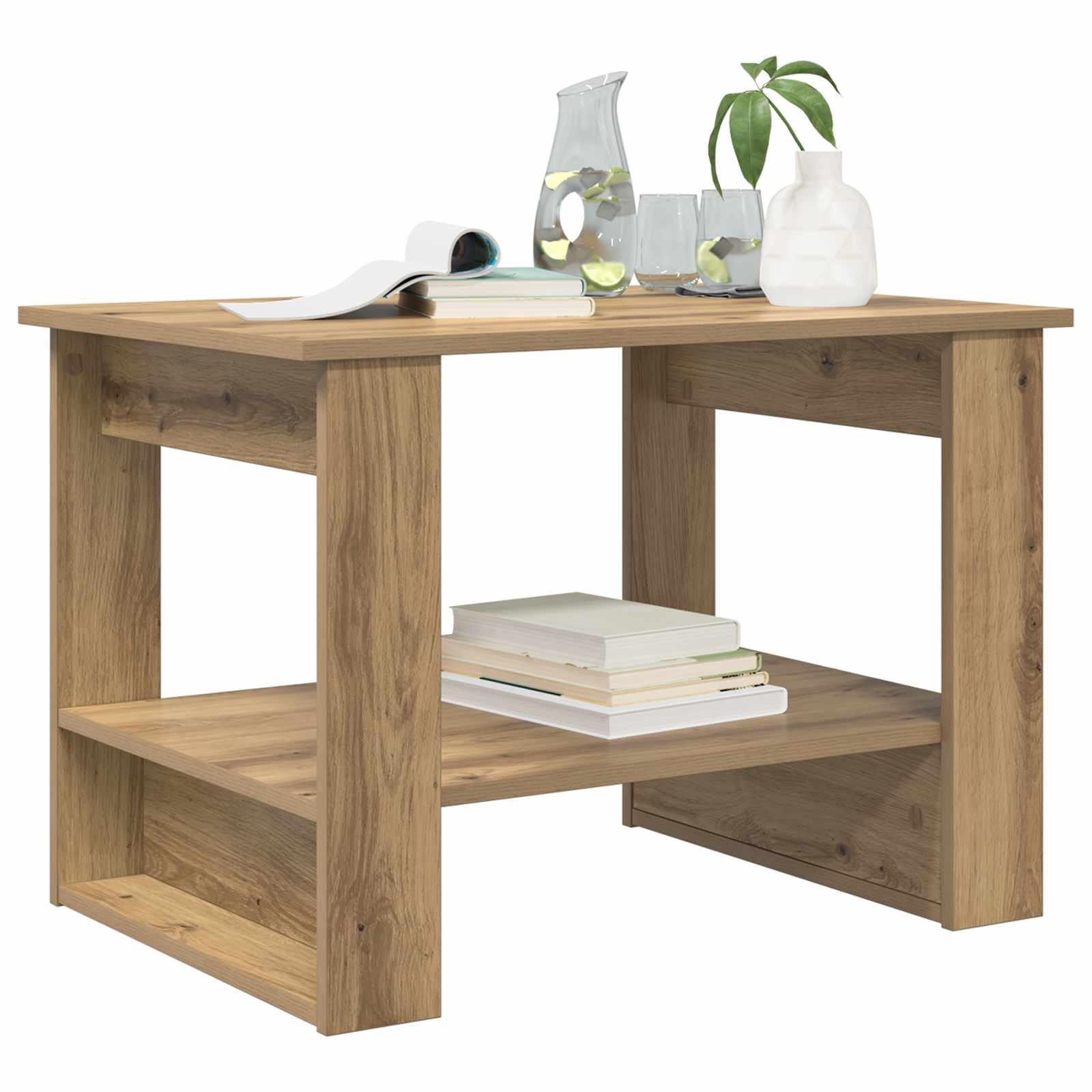 Tavolino da salotto Rovere artigianale 72 x 50 x 50 cm | homemem39