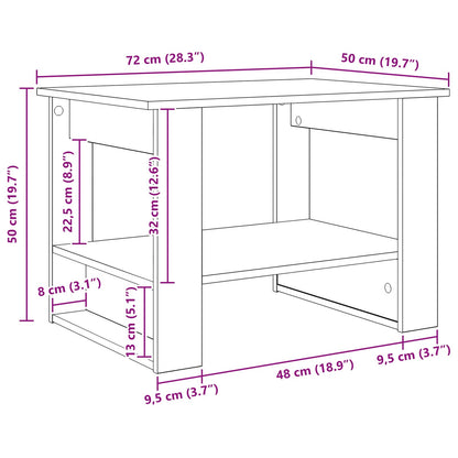 Tavolino da salotto Rovere artigianale 72 x 50 x 50 cm | homemem39