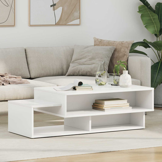 Tavolino da salotto Bianco 105 x 50 x 32,5 cm Legno multistrato | homemem39