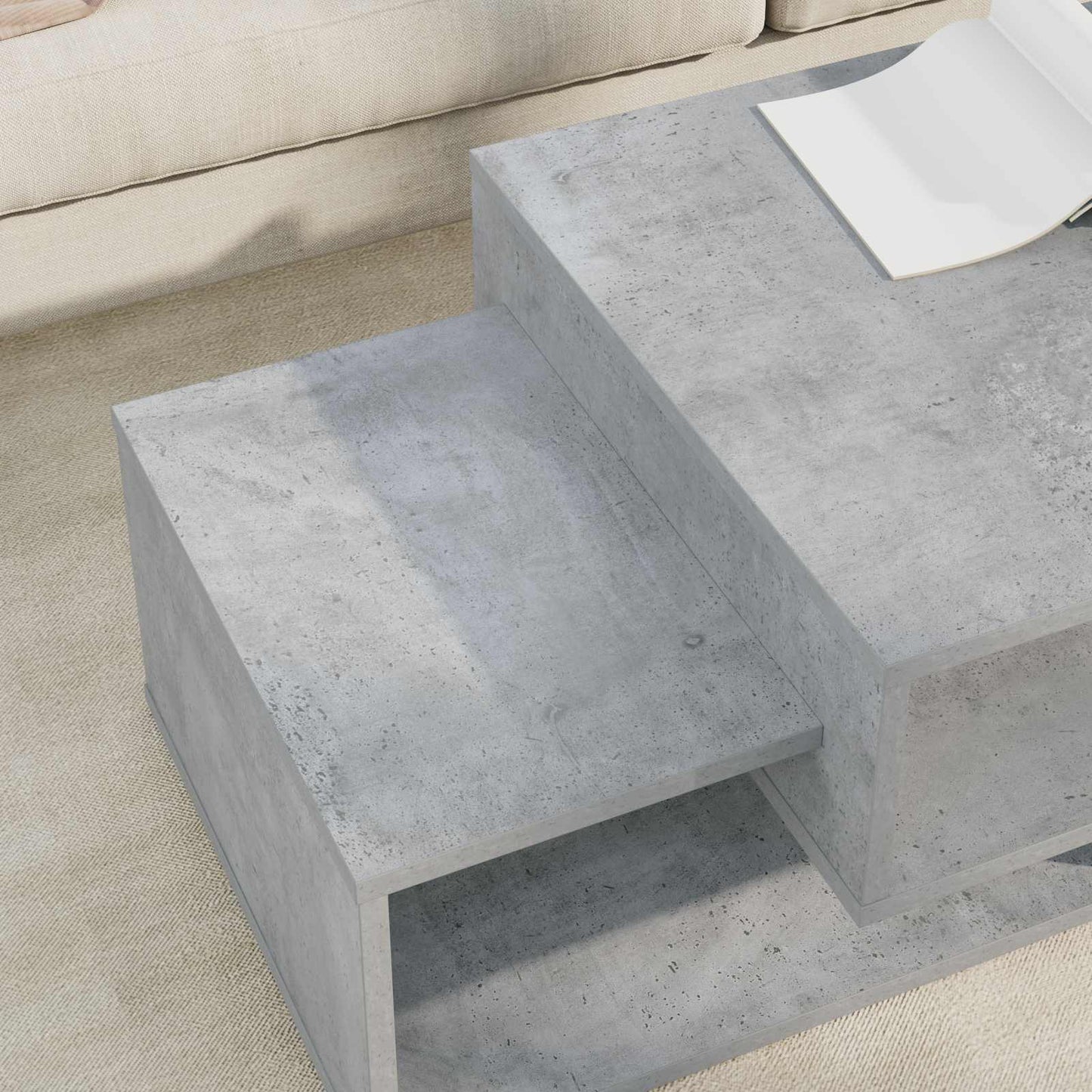 Tavolino da salotto Grigio cemento 105 x 50 x 32,5 cm