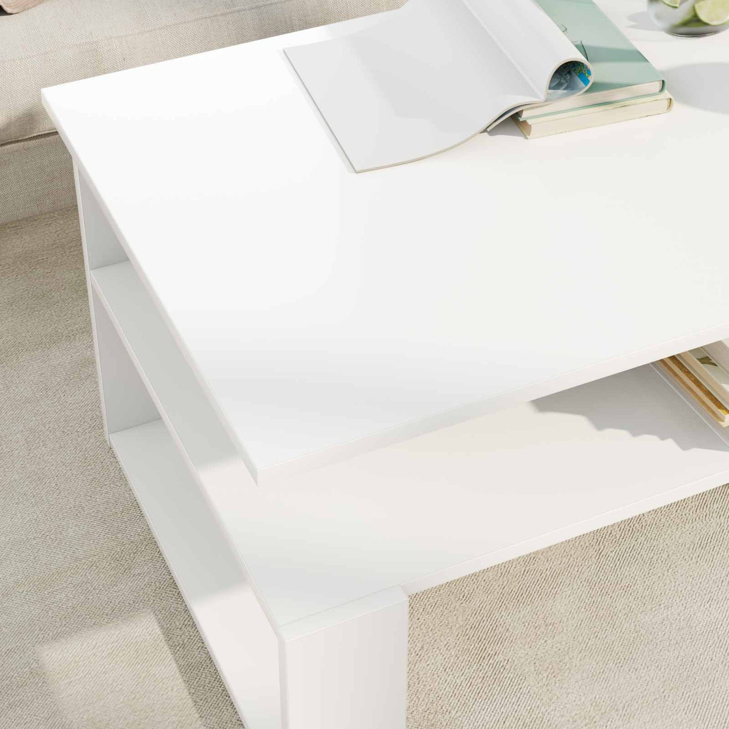Tavolino da salotto Bianco 90 x 50 x 40 cm Legno multistrato | homemem39