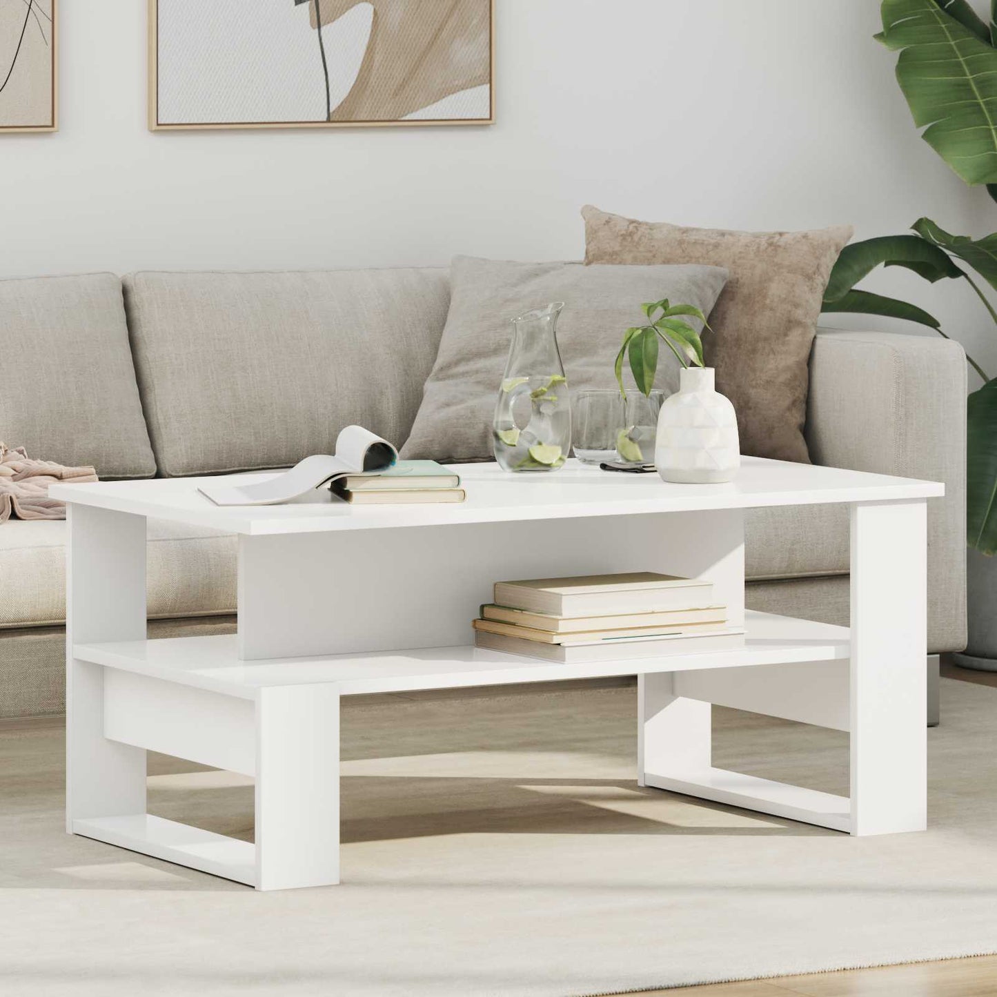 Tavolino da salotto Bianco 90 x 50 x 40 cm Legno multistrato | homemem39