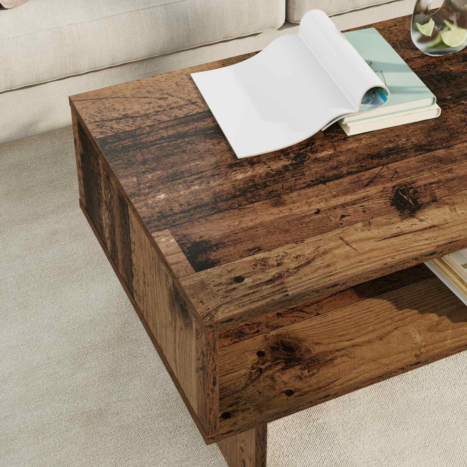 Tavolino da salotto Legno vecchio 80 x 46 x 35 cm | homemem39