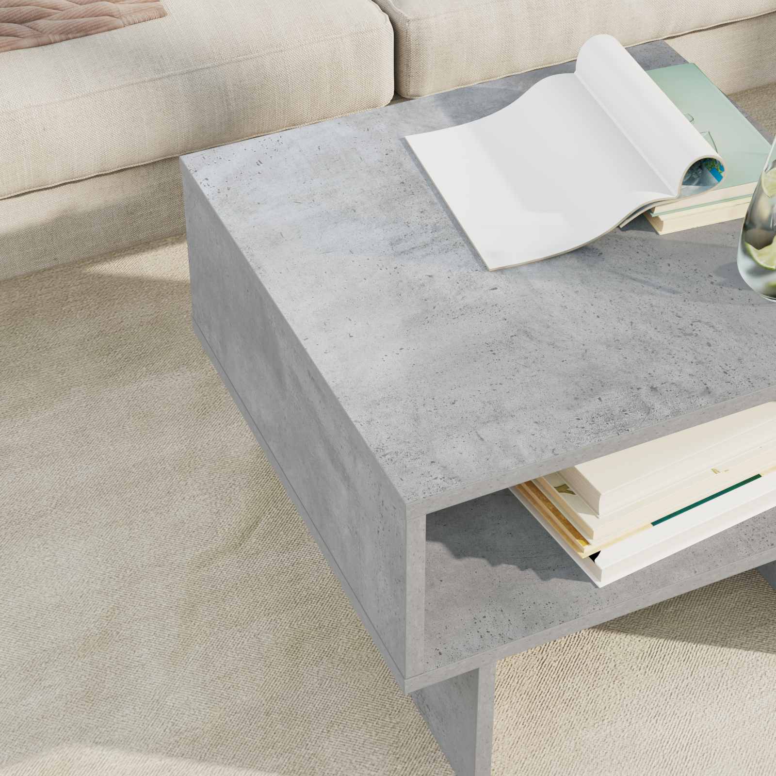 Tavolino da salotto Grigio cemento 48 x 46 x 35 cm | homemem39