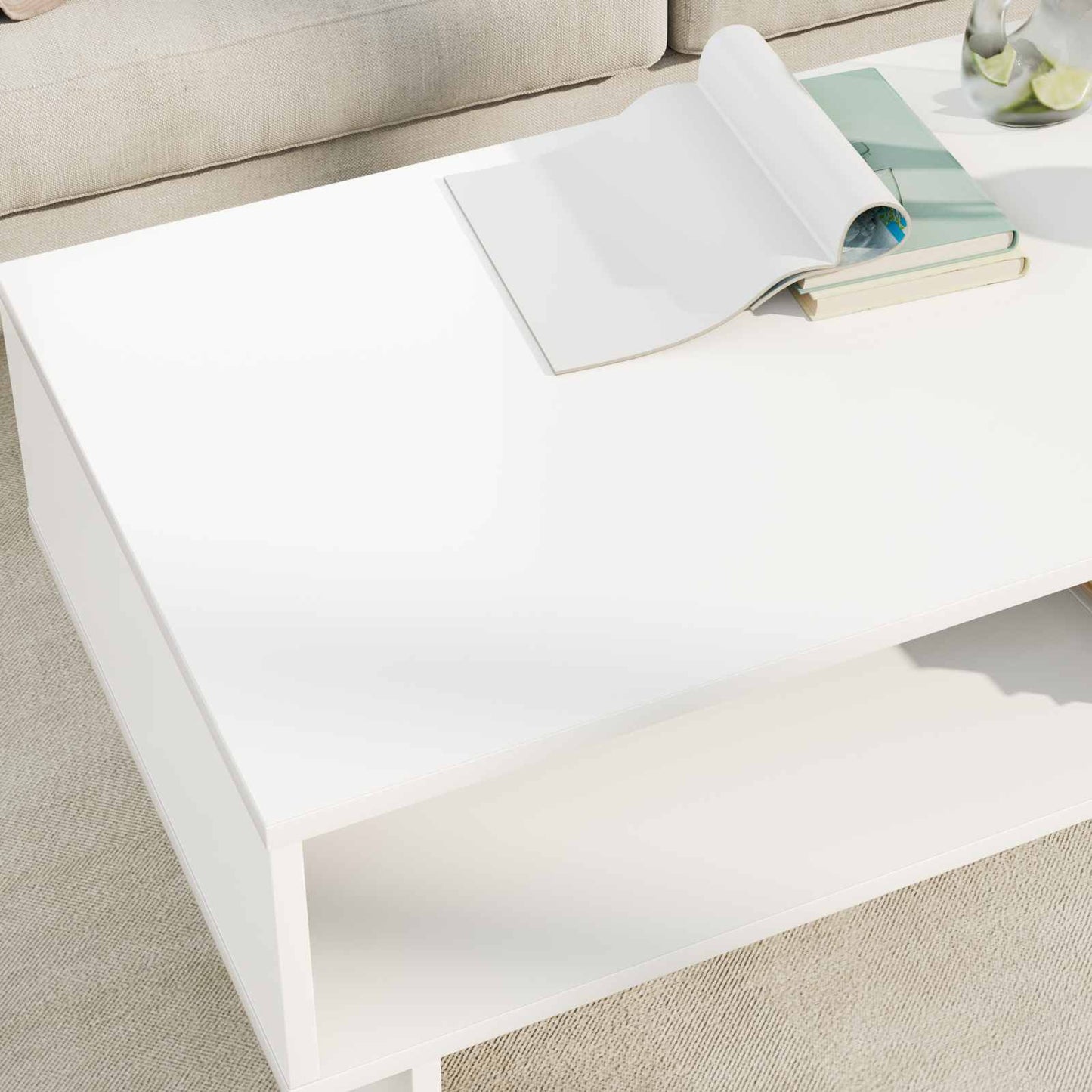 Tavolino da salotto Bianco 100 x 46 x 35 cm Legno multistrato | homemem39
