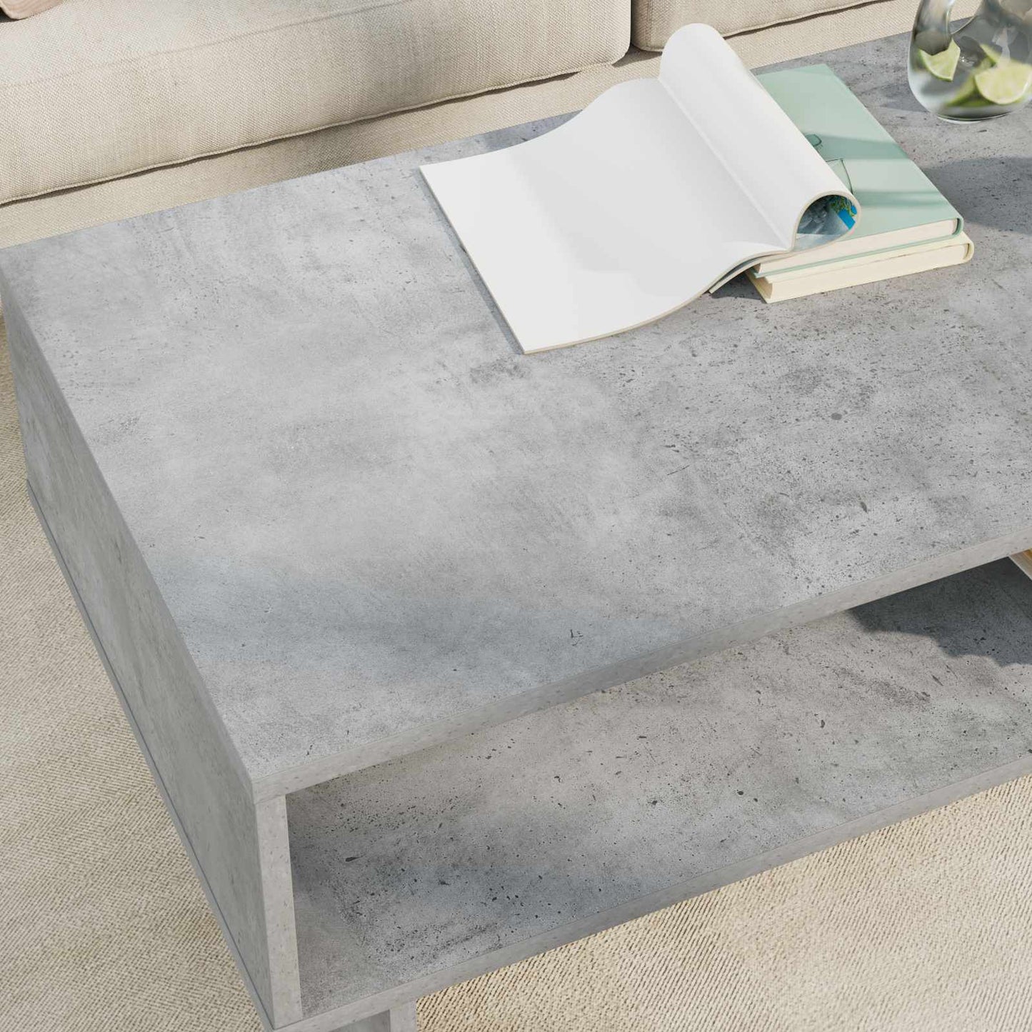 Tavolino da salotto Grigio cemento 100 x 46 x 35 cm
