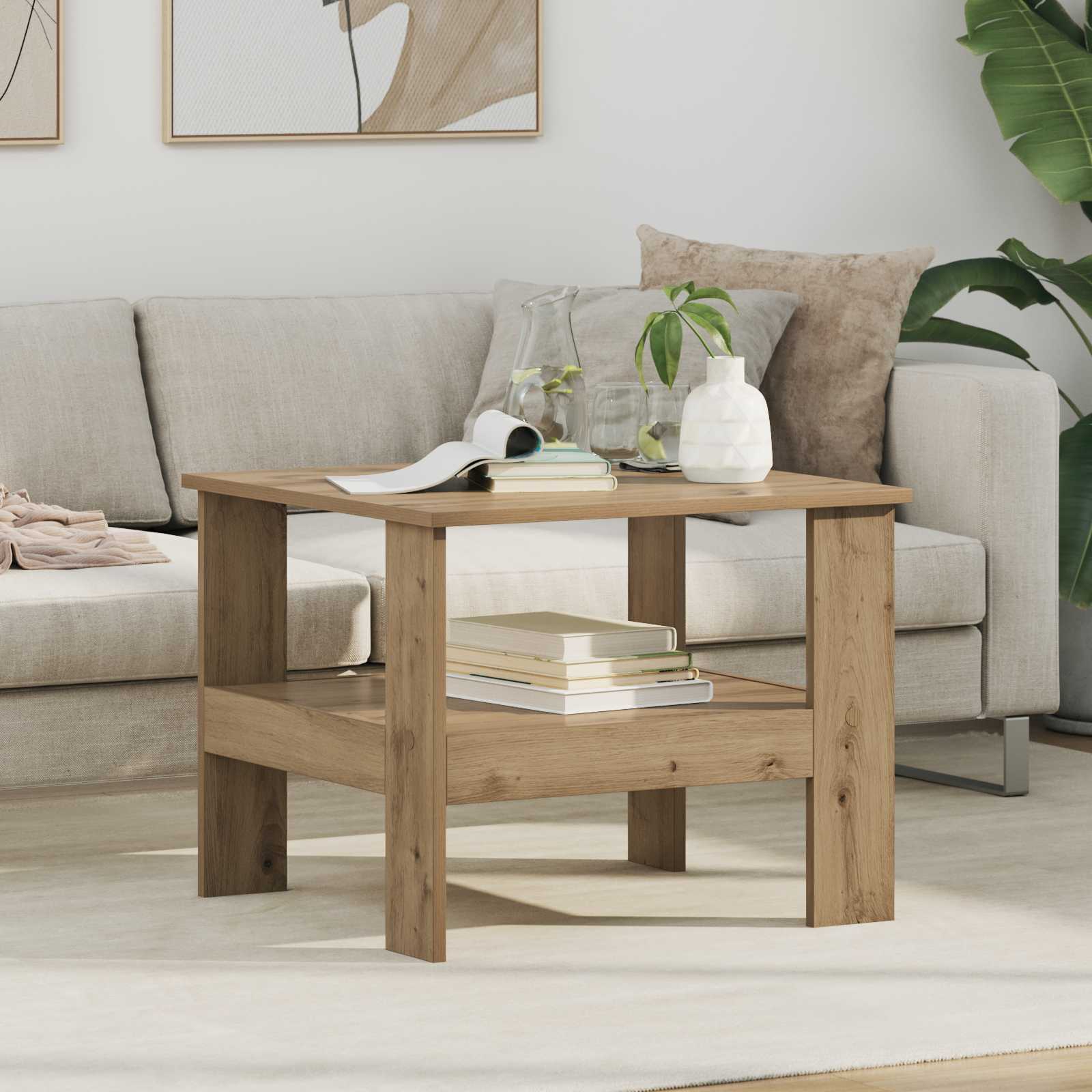 Tavolino da salotto Rovere artigianale 57 x 55 x 45 cm | homemem39