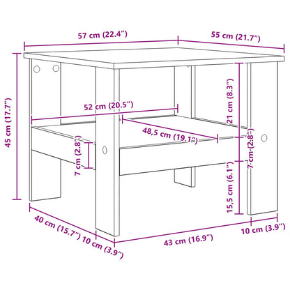 Tavolino da salotto Rovere artigianale 57 x 55 x 45 cm | homemem39