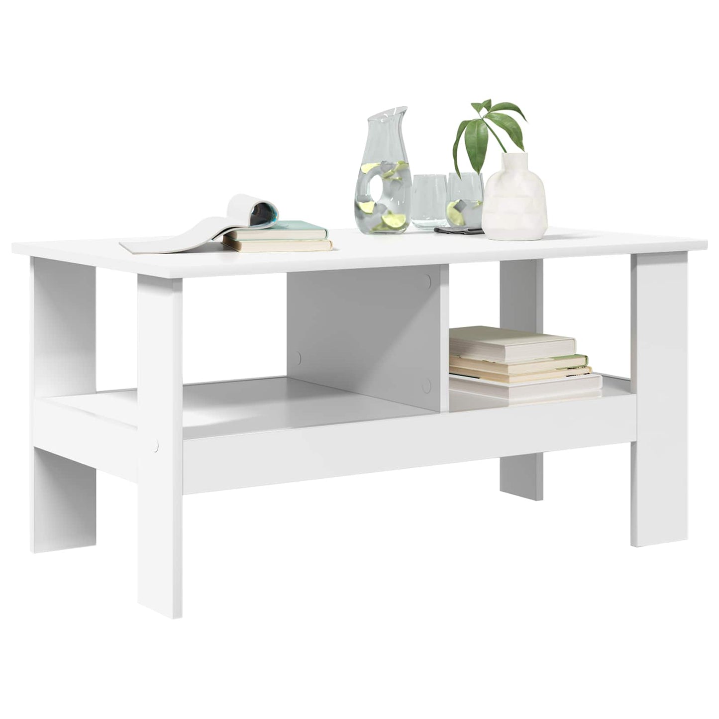 Tavolino da salotto Bianco 90 x 50 x 45 cm Legno multistrato | homemem39