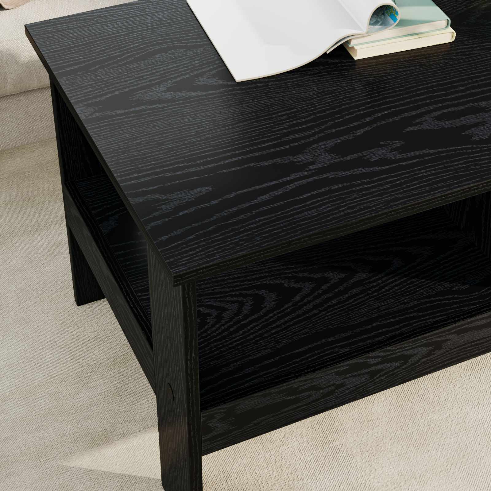 Tavolino da salotto Rovere Nero 90 x 50 x 45 cm | homemem39