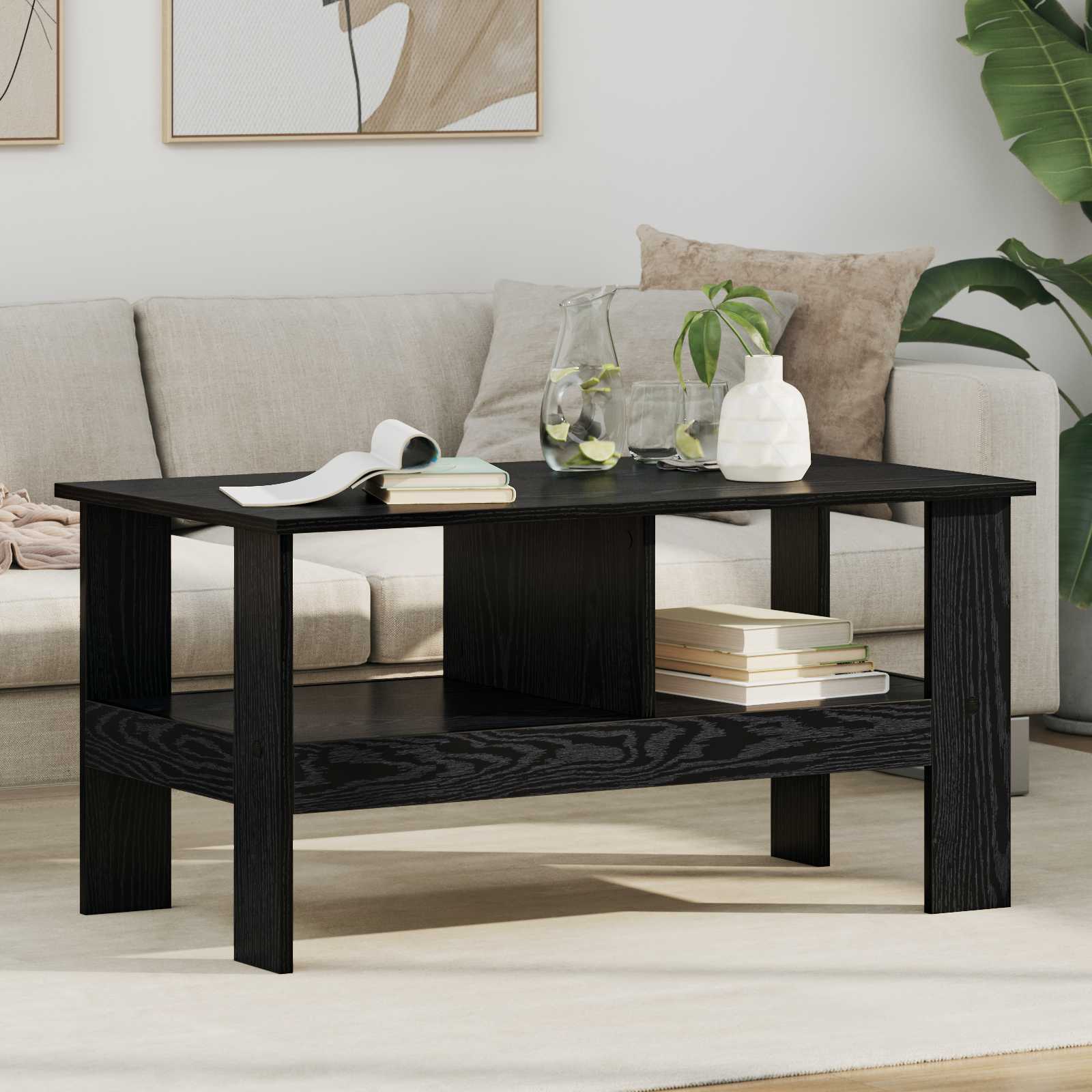 Tavolino da salotto Rovere Nero 90 x 50 x 45 cm | homemem39