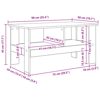 Tavolino da salotto Rovere artigianale 90 x 50 x 45 cm