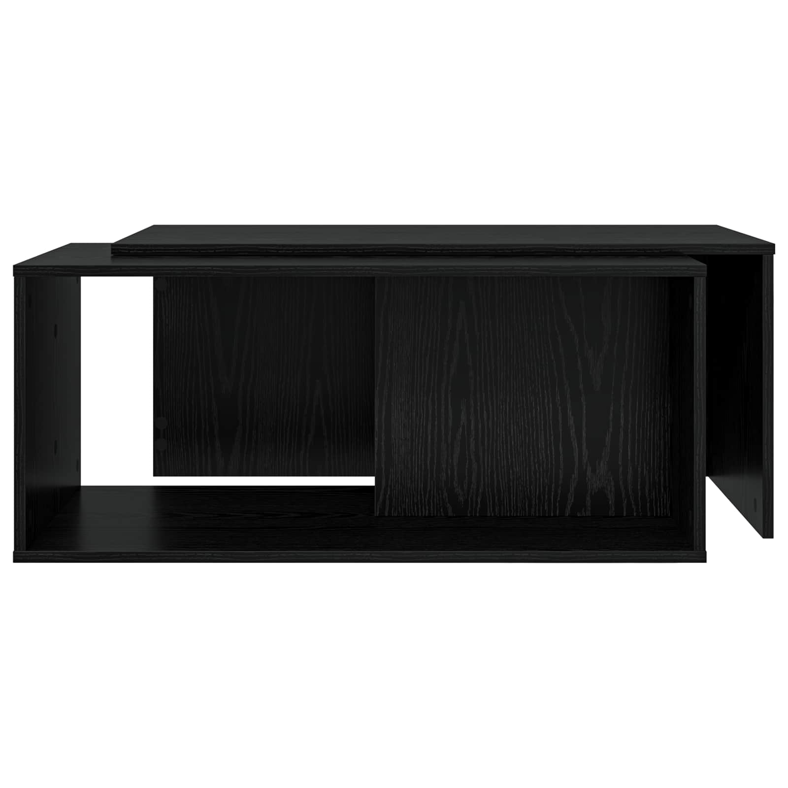 Set di Tavolini da Caffè 2 pcs Rovere Nero Legno multistrato | homemem39