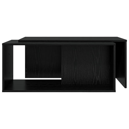 Set di Tavolini da Caffè 2 pcs Rovere Nero Legno multistrato | homemem39