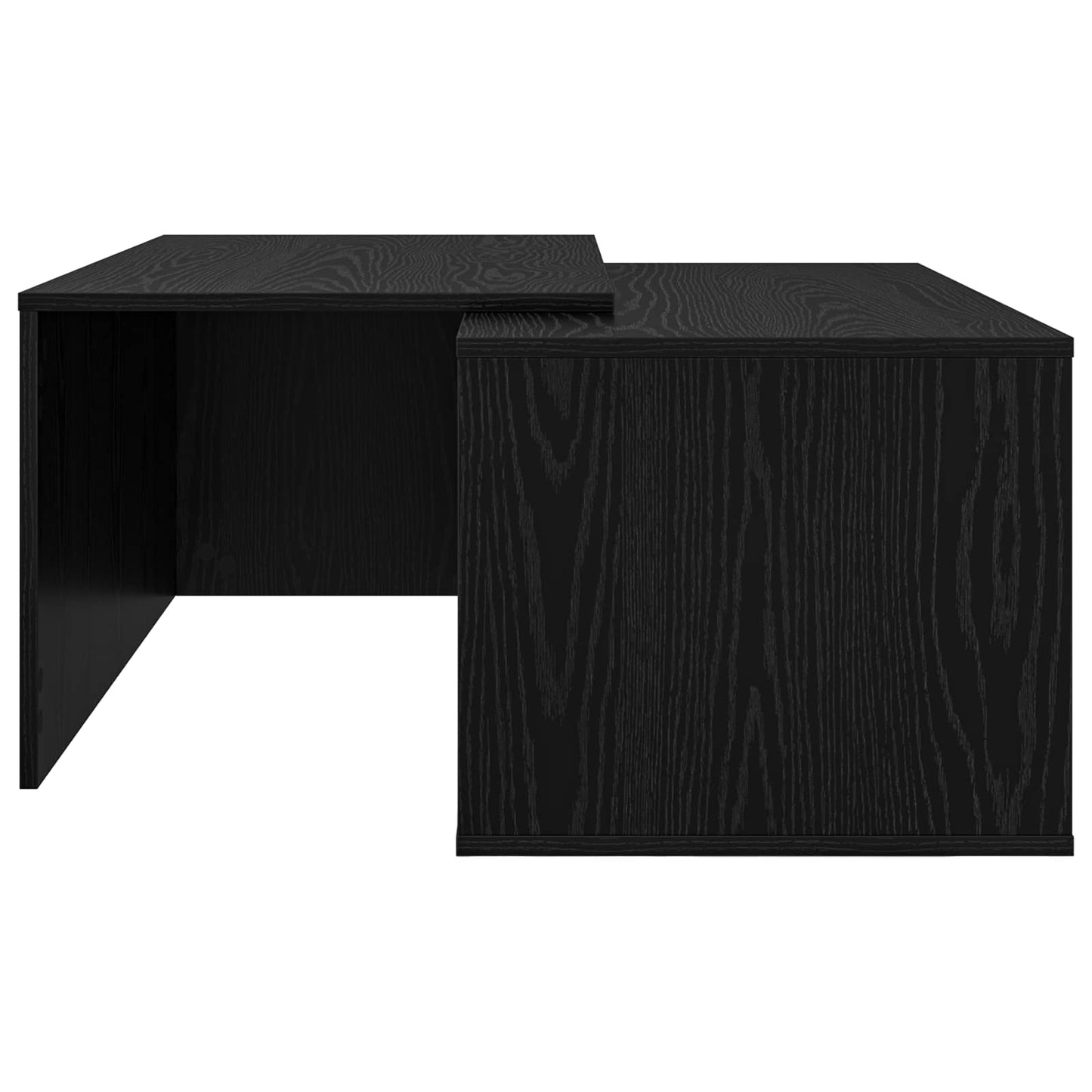 Set di Tavolini da Caffè 2 pcs Rovere Nero Legno multistrato | homemem39