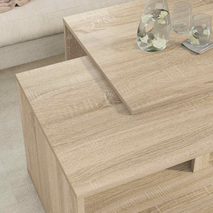 Set di Tavolini da Caffè 2 pcs Rovere Sonoma Legno multistrato | homemem39