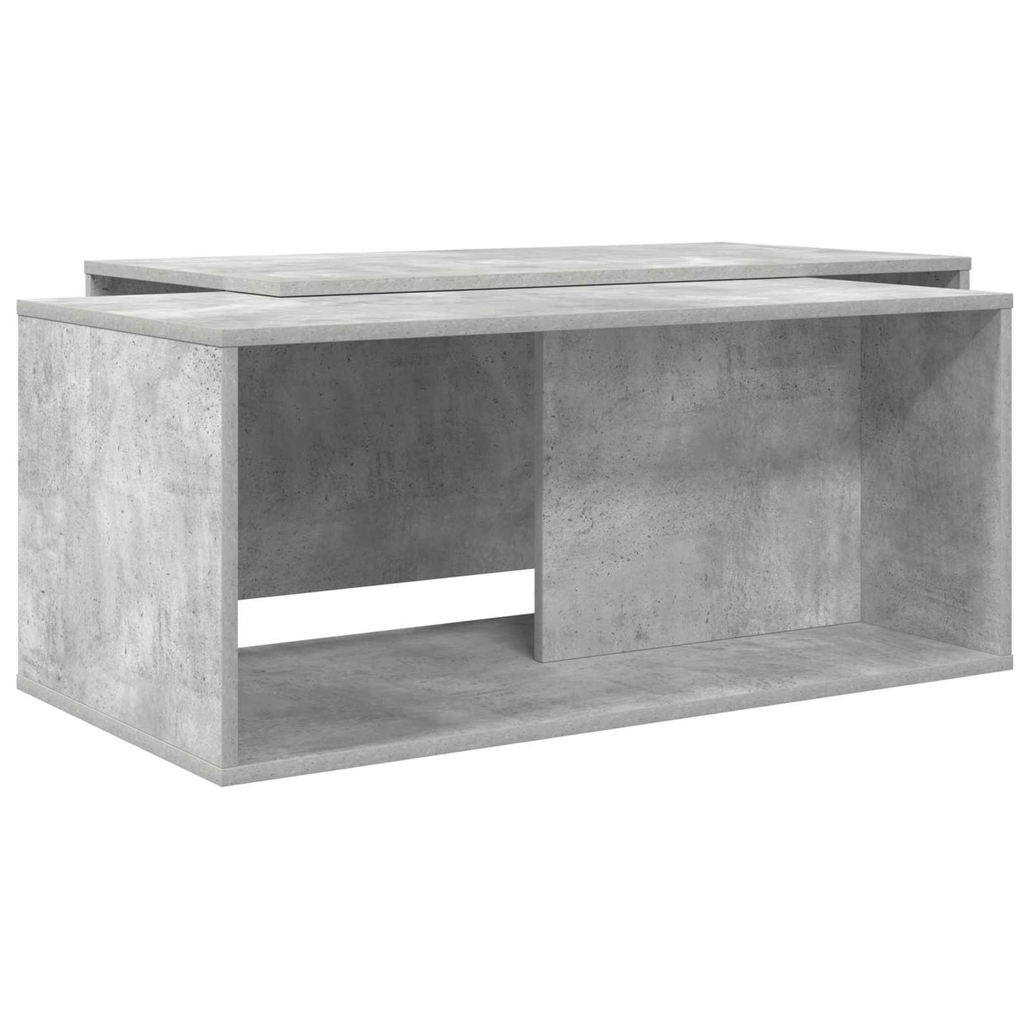 Set di Tavolini da Caffè 2 pcs Grigio cemento Legno multistrato | homemem39