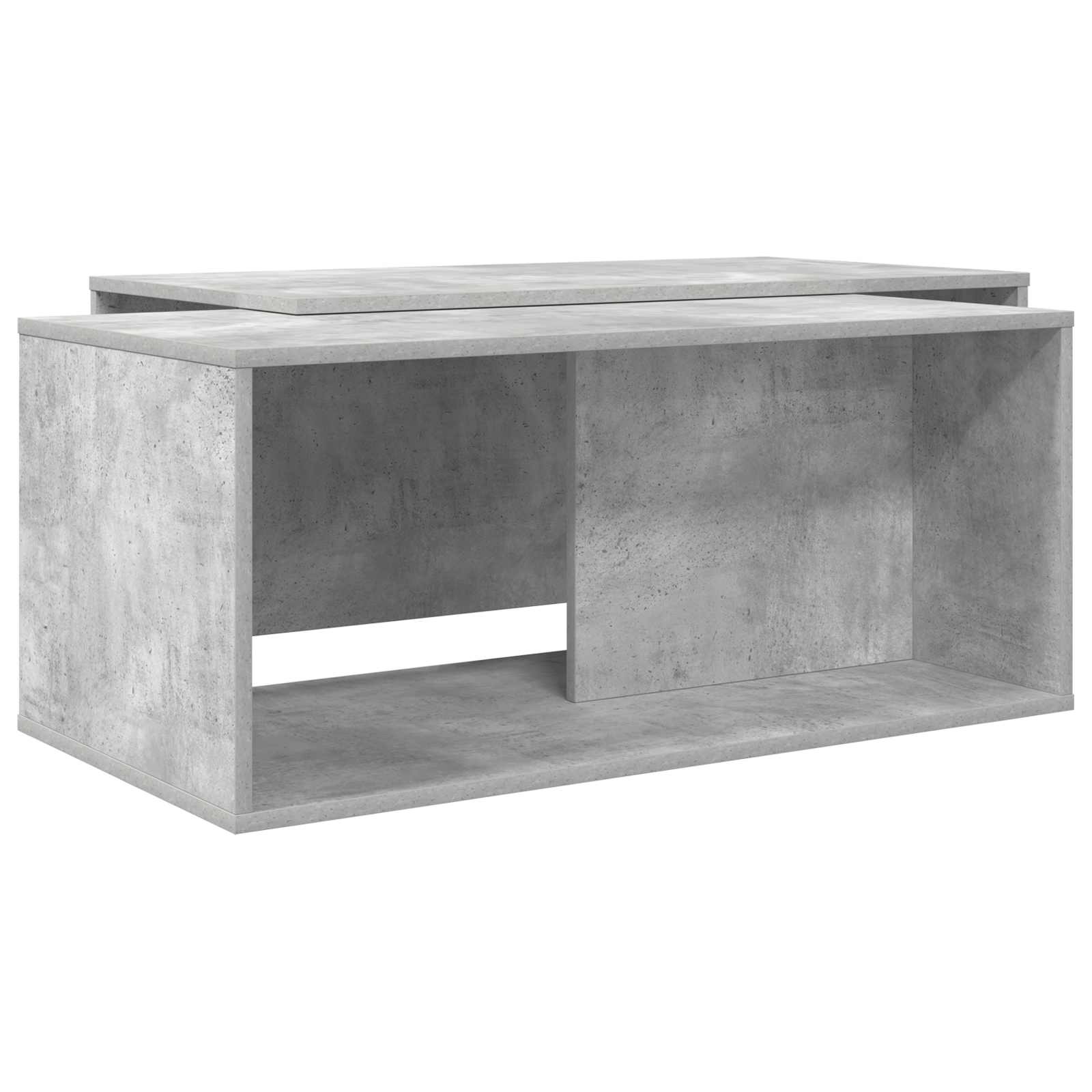 Set di Tavolini da Caffè 2 pcs Grigio cemento Legno multistrato | homemem39