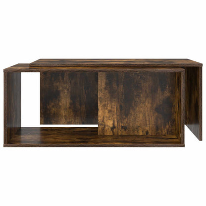 Set di Tavolini da Caffè 2 pcs Rovere fumé Legno multistrato | homemem39