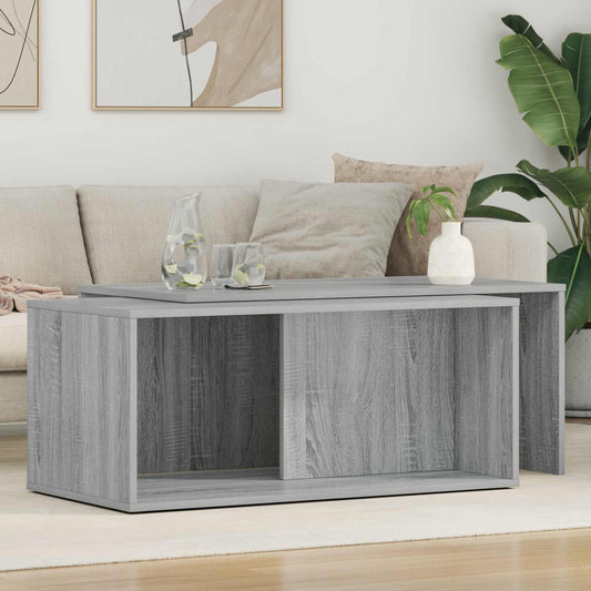 Set di Tavolini da Caffè 2 pcs Grigio Sonoma Legno multistrato | homemem39