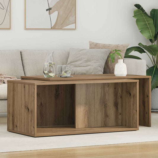 Set di Tavolini da Caffè 2 pcs Rovere artigianale | homemem39