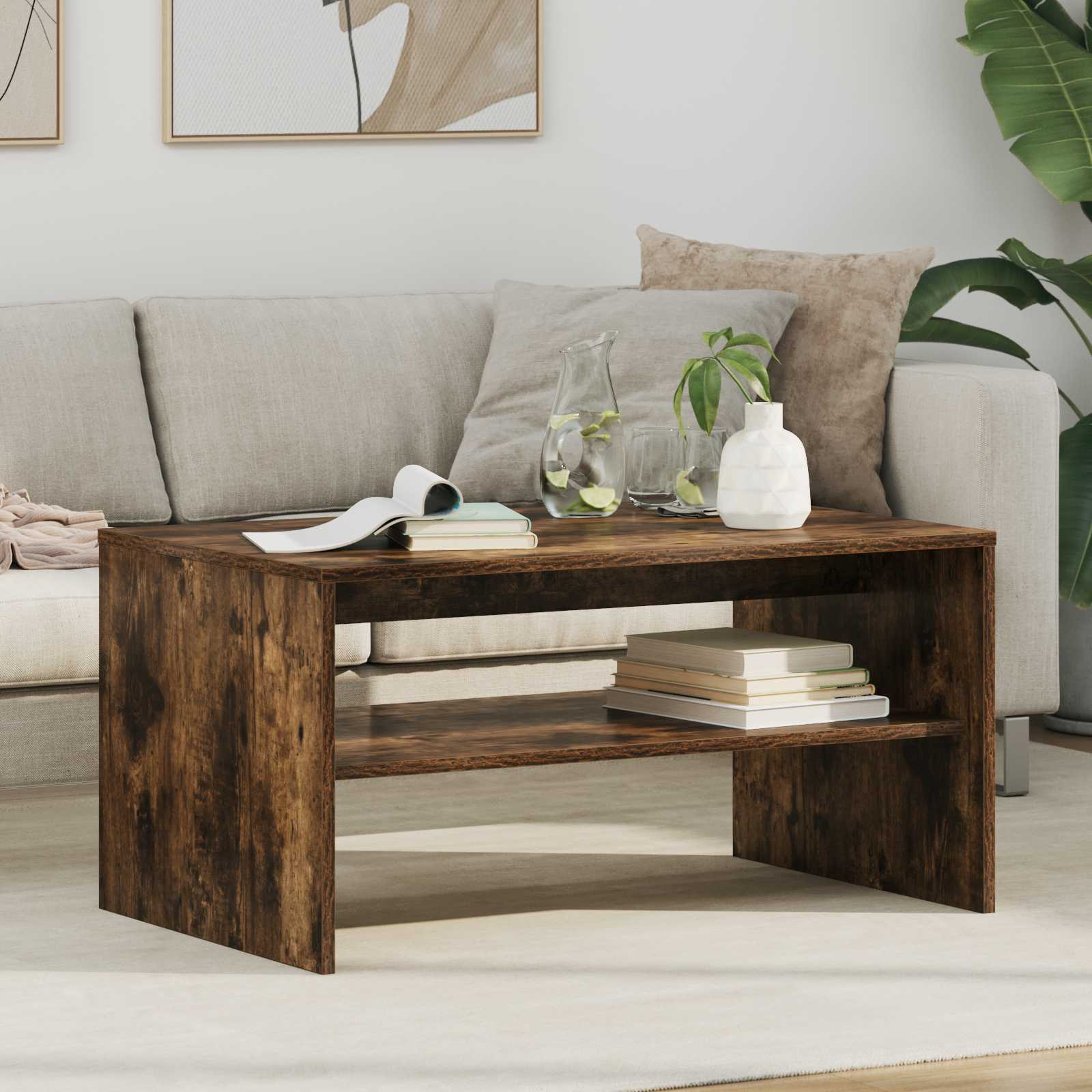 Tavolino da salotto Rovere fumé 80 x 50 x 40 cm | homemem39