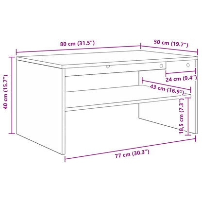 Tavolino da salotto Rovere artigianale 80 x 50 x 40 cm | homemem39