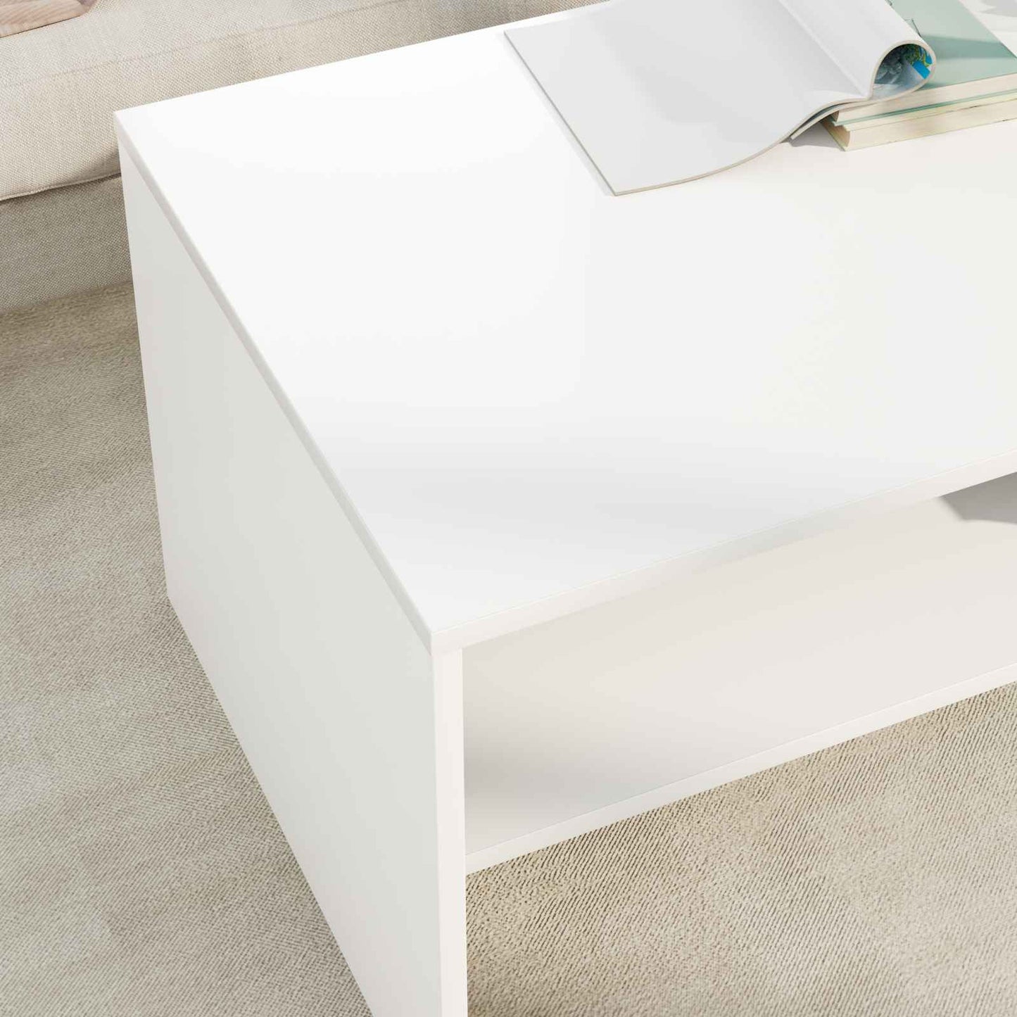 Tavolino da salotto Bianco 100 x 50 x 40 cm Legno multistrato | homemem39