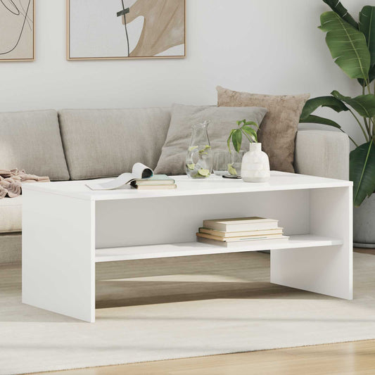 Tavolino da salotto Bianco 100 x 50 x 40 cm Legno multistrato | homemem39