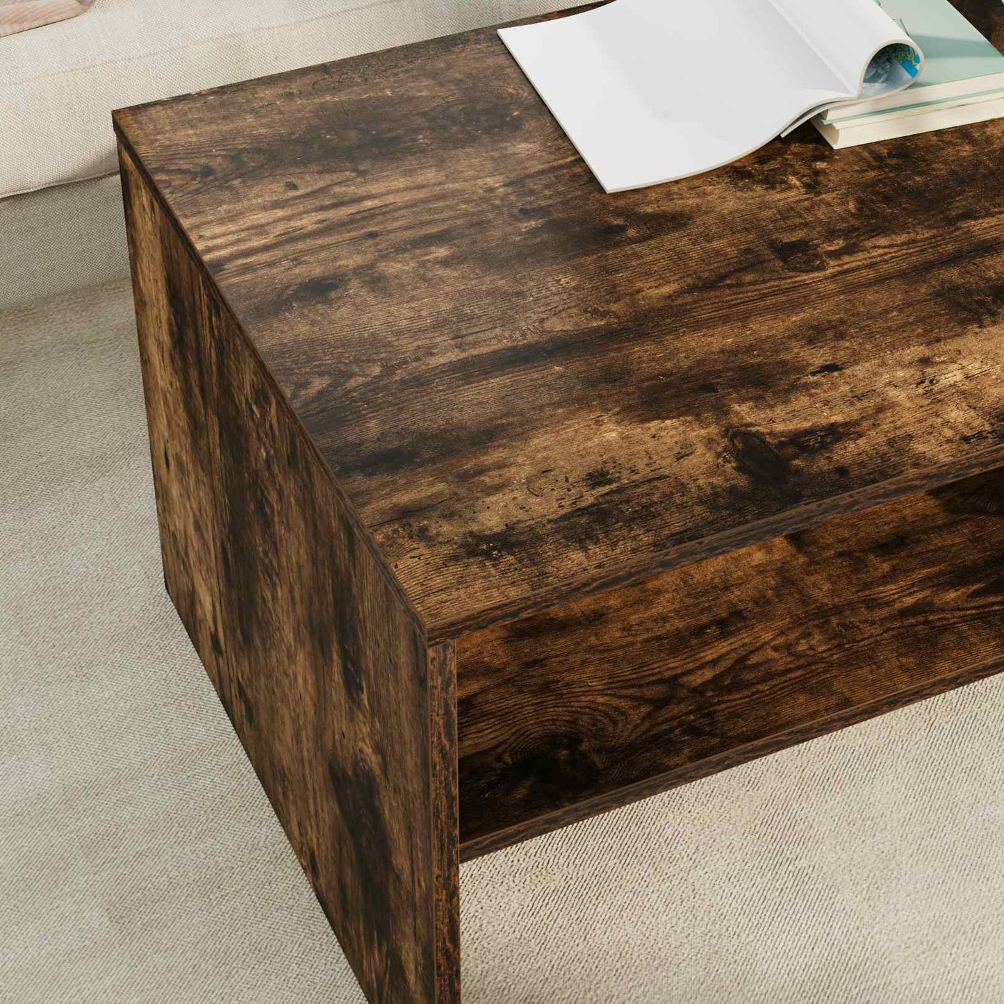 Tavolino da salotto Rovere fumé 100 x 50 x 40 cm